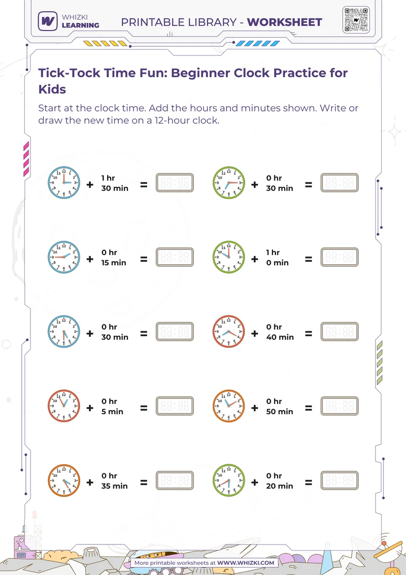 Tick-Tock Time Fun: Beginner Clock Practice for Kids
