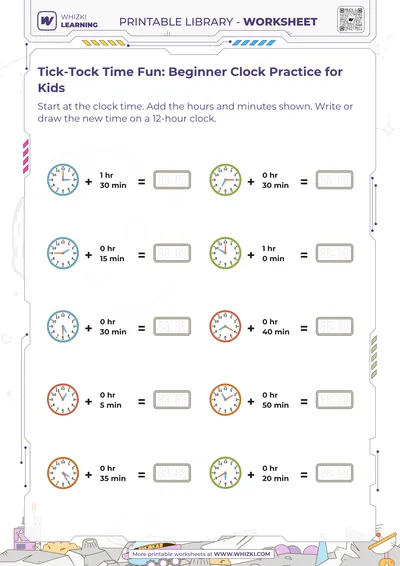Tick-Tock Time Fun: Beginner Clock Practice for Kids