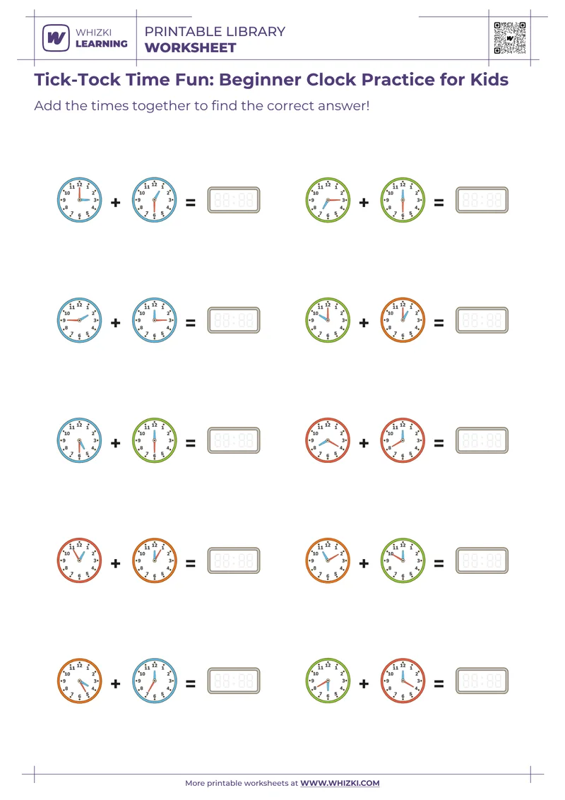 Tick-Tock Time Fun: Beginner Clock Practice for Kids