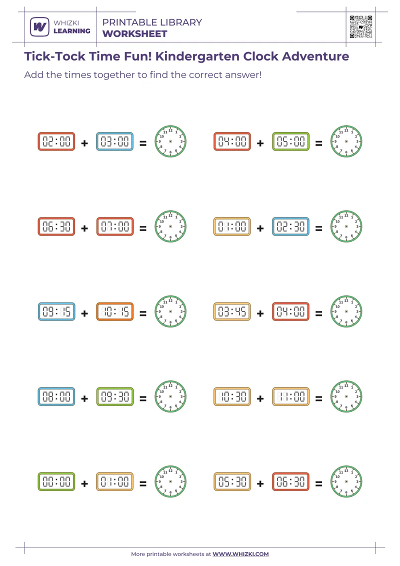 Tick-Tock Time Fun! Kindergarten Clock Adventure