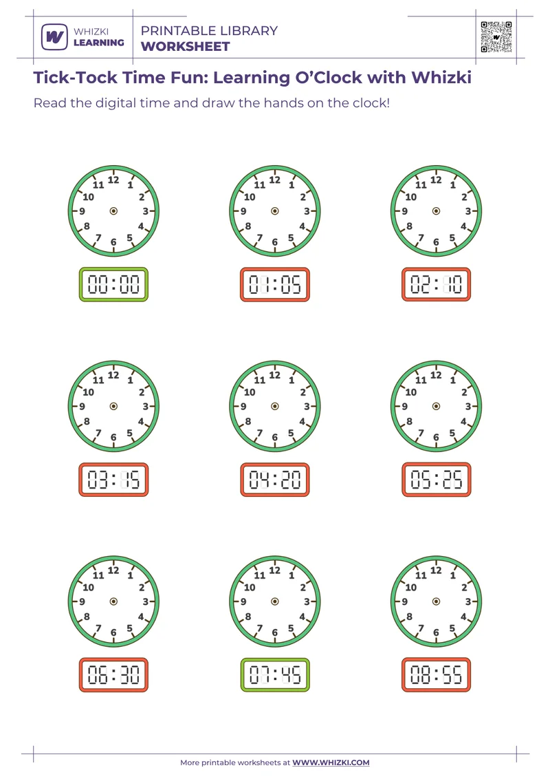 Tick-Tock Time Fun: Learning O’Clock with Whizki