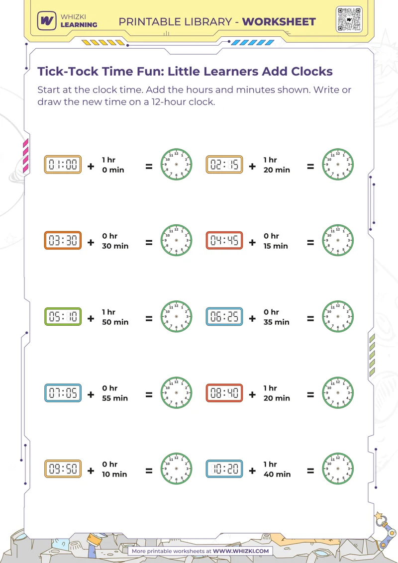 Tick-Tock Time Fun: Little Learners Add Clocks
