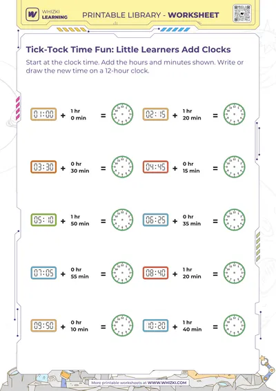 Tick-Tock Time Fun: Little Learners Add Clocks