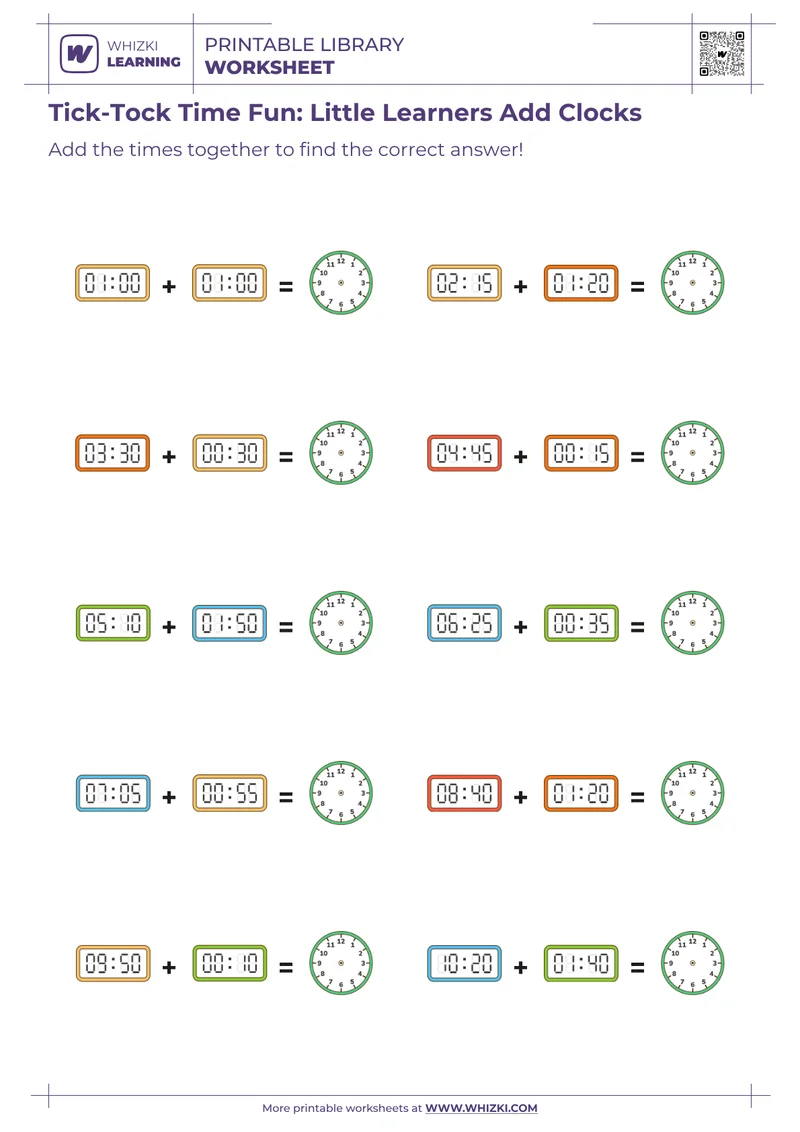 Tick-Tock Time Fun: Little Learners Add Clocks