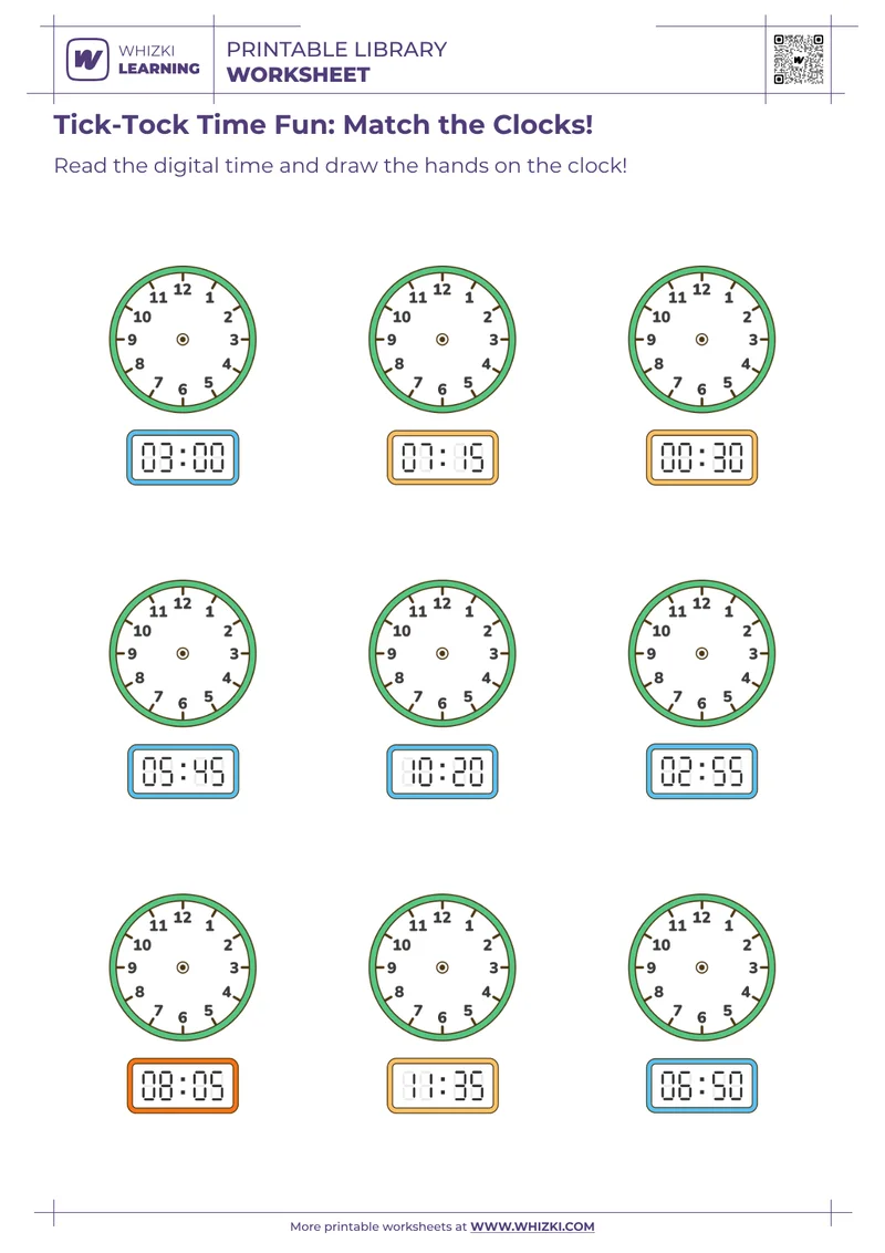 Tick-Tock Time Fun: Match the Clocks!