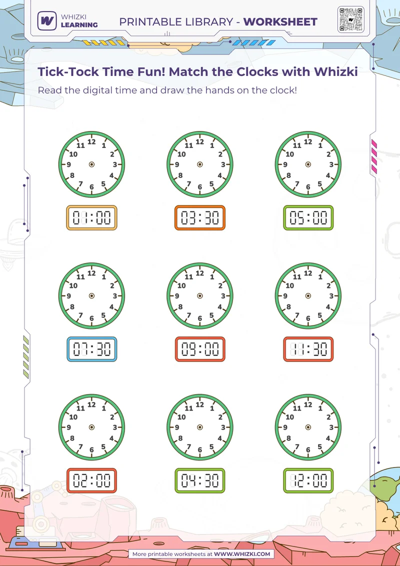 Tick-Tock Time Fun! Match the Clocks with Whizki