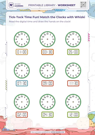 Tick-Tock Time Fun! Match the Clocks with Whizki