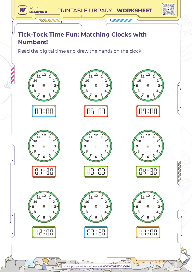 Tick-Tock Time Fun: Matching Clocks with Numbers!