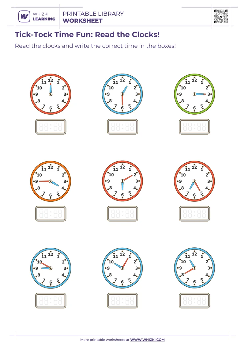 Tick-Tock Time Fun: Read the Clocks!