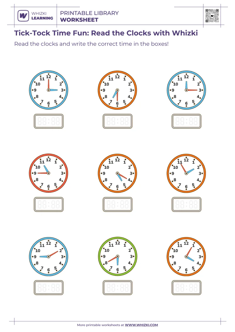 Tick-Tock Time Fun: Read the Clocks with Whizki