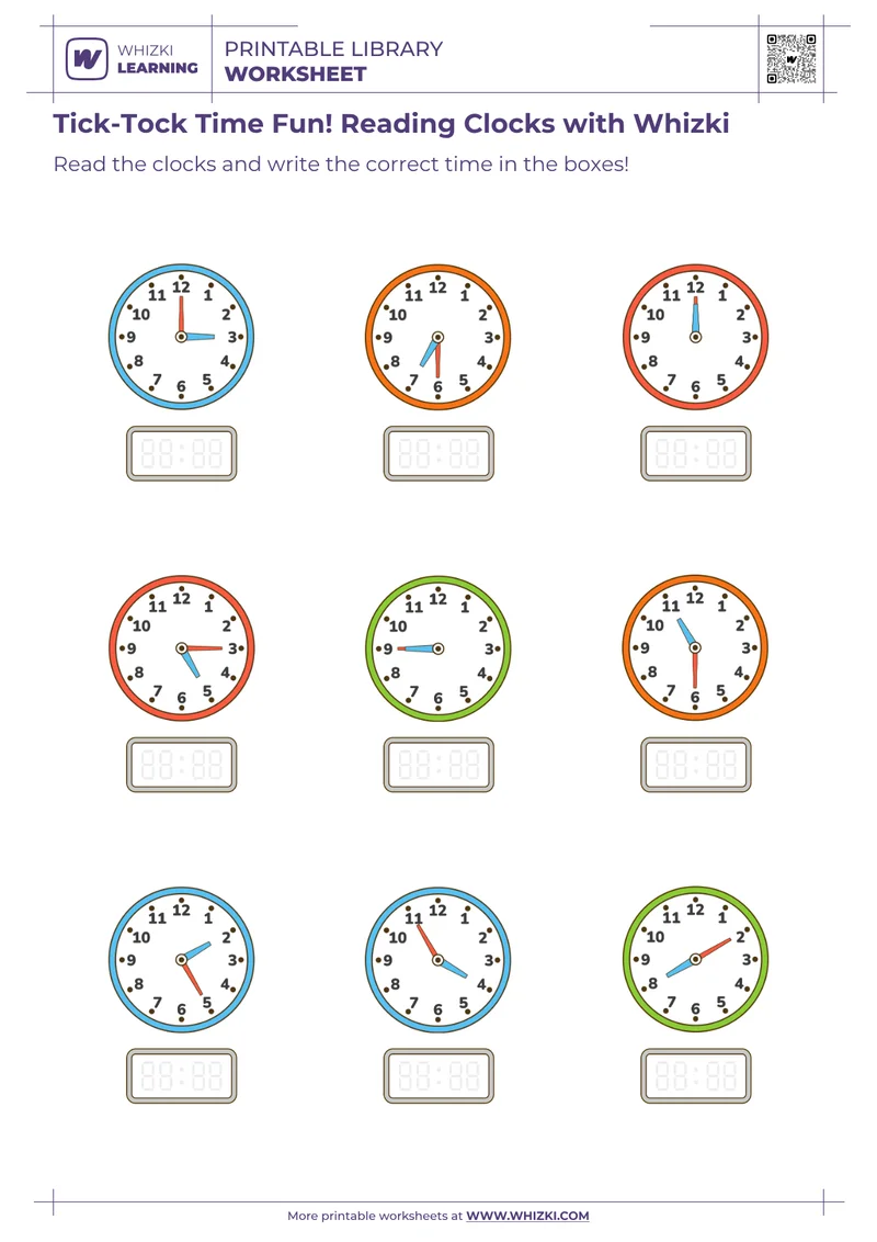Tick-Tock Time Fun! Reading Clocks with Whizki