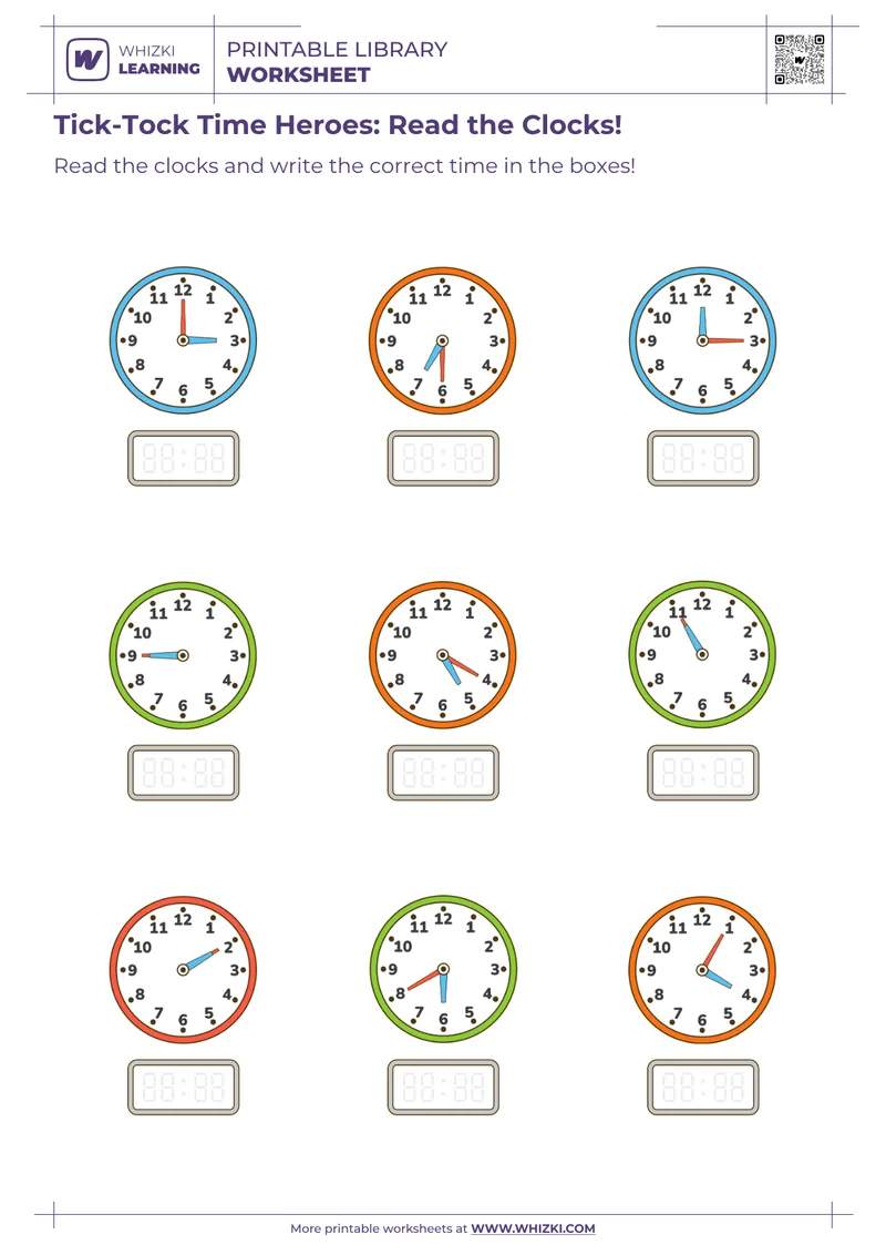 Tick-Tock Time Heroes: Read the Clocks!