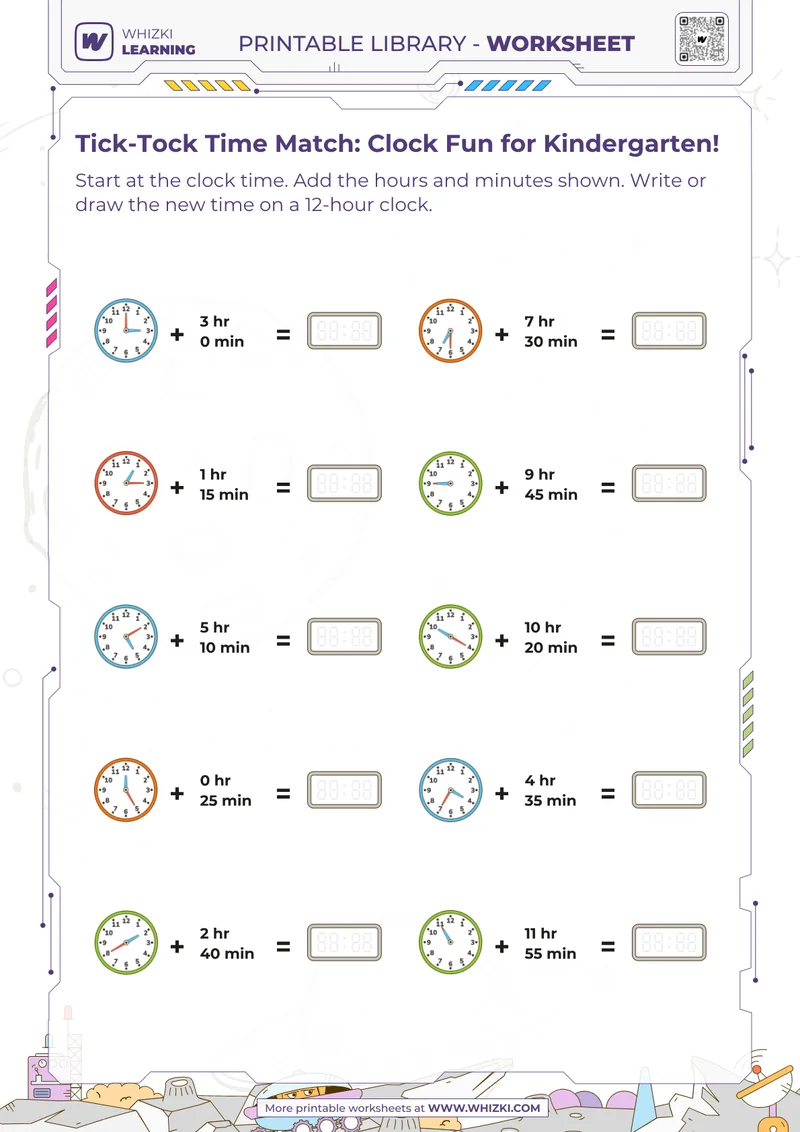 Tick-Tock Time Match: Clock Fun for Kindergarten!