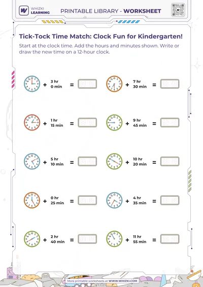 Tick-Tock Time Match: Clock Fun for Kindergarten!
