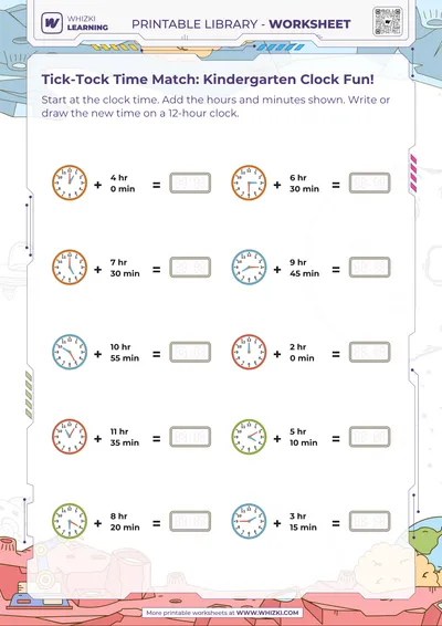 Tick-Tock Time Match: Kindergarten Clock Fun!