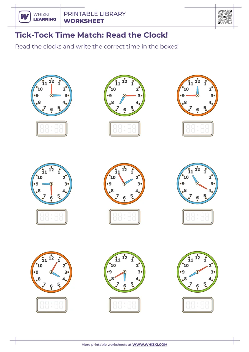 Tick-Tock Time Match: Read the Clock!