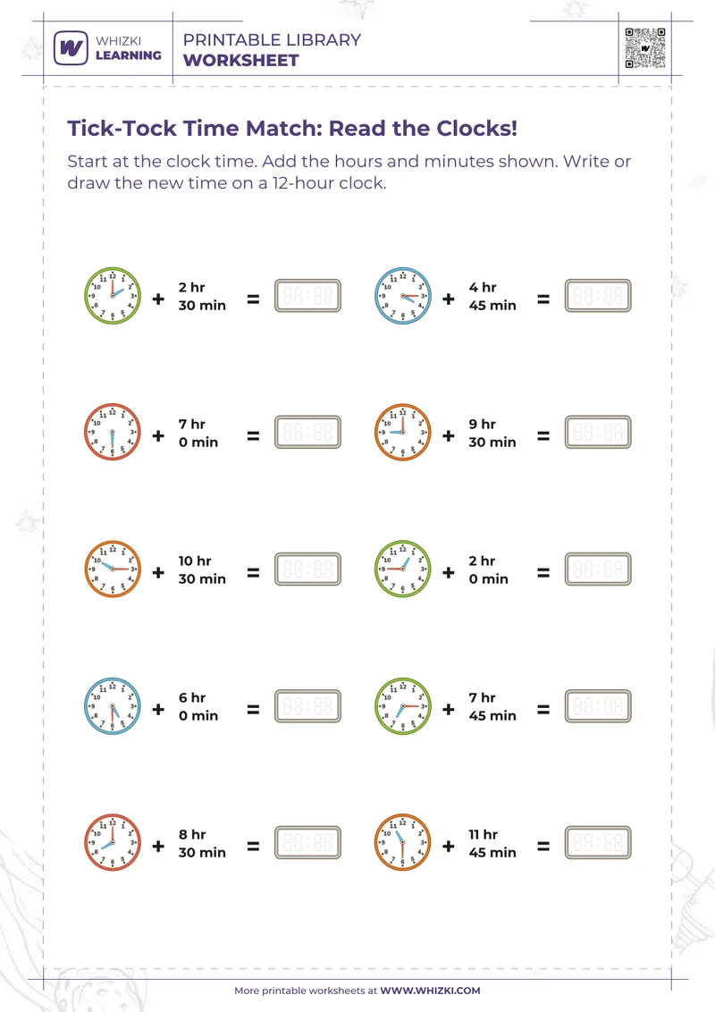 Tick-Tock Time Match: Read the Clocks!