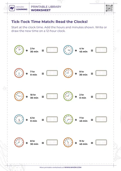 Tick-Tock Time Match: Read the Clocks!