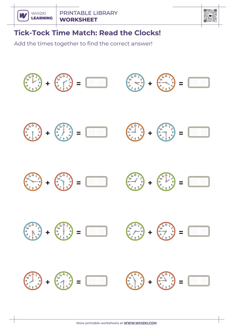 Tick-Tock Time Match: Read the Clocks!