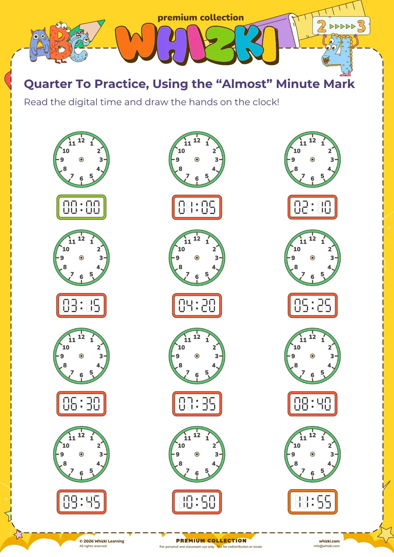 Quarter To Practice, Using the “Almost” Minute Mark
