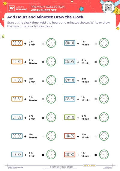 Add Hours and Minutes: Draw the Clock