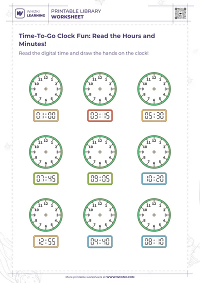 Time-To-Go Clock Fun: Read the Hours and Minutes!