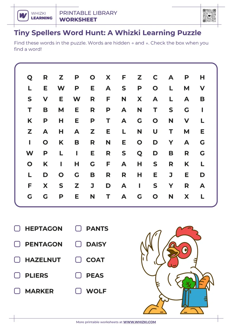 Tiny Spellers Word Hunt: A Whizki Learning Puzzle
