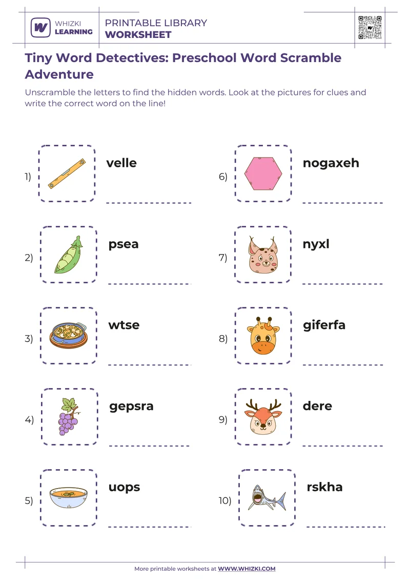 Tiny Word Detectives: Preschool Word Scramble Adventure