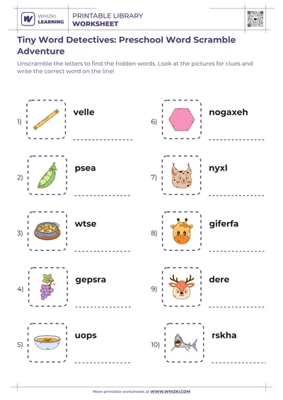 Tiny Word Detectives: Preschool Word Scramble Adventure