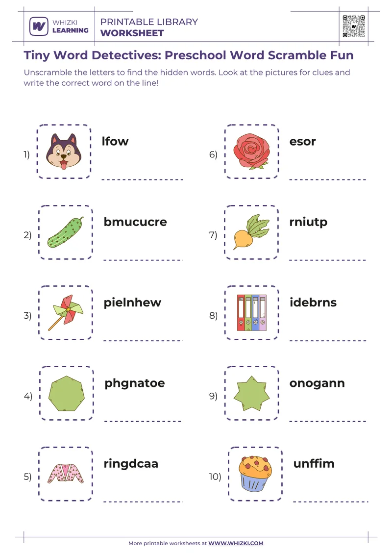 Tiny Word Detectives: Preschool Word Scramble Fun