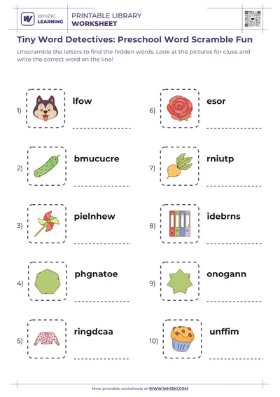 Tiny Word Detectives: Preschool Word Scramble Fun