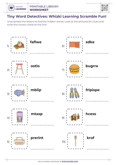 Tiny Word Detectives: Whizki Learning Scramble Fun!