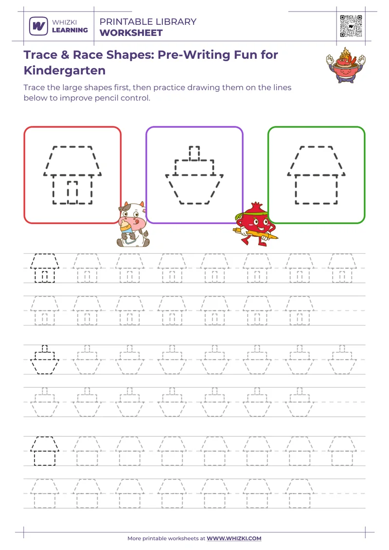 Trace & Race Shapes: Pre-Writing Fun for Kindergarten