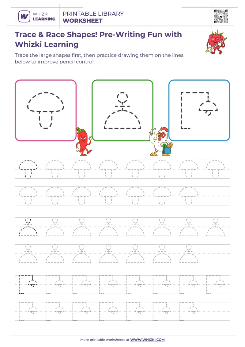 Trace & Race Shapes! Pre-Writing Fun with Whizki Learning