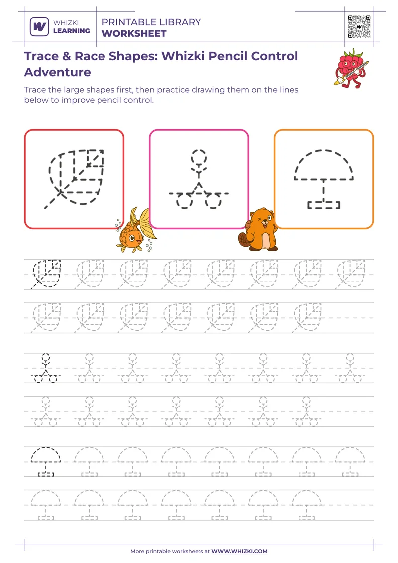 Trace & Race Shapes: Whizki Pencil Control Adventure