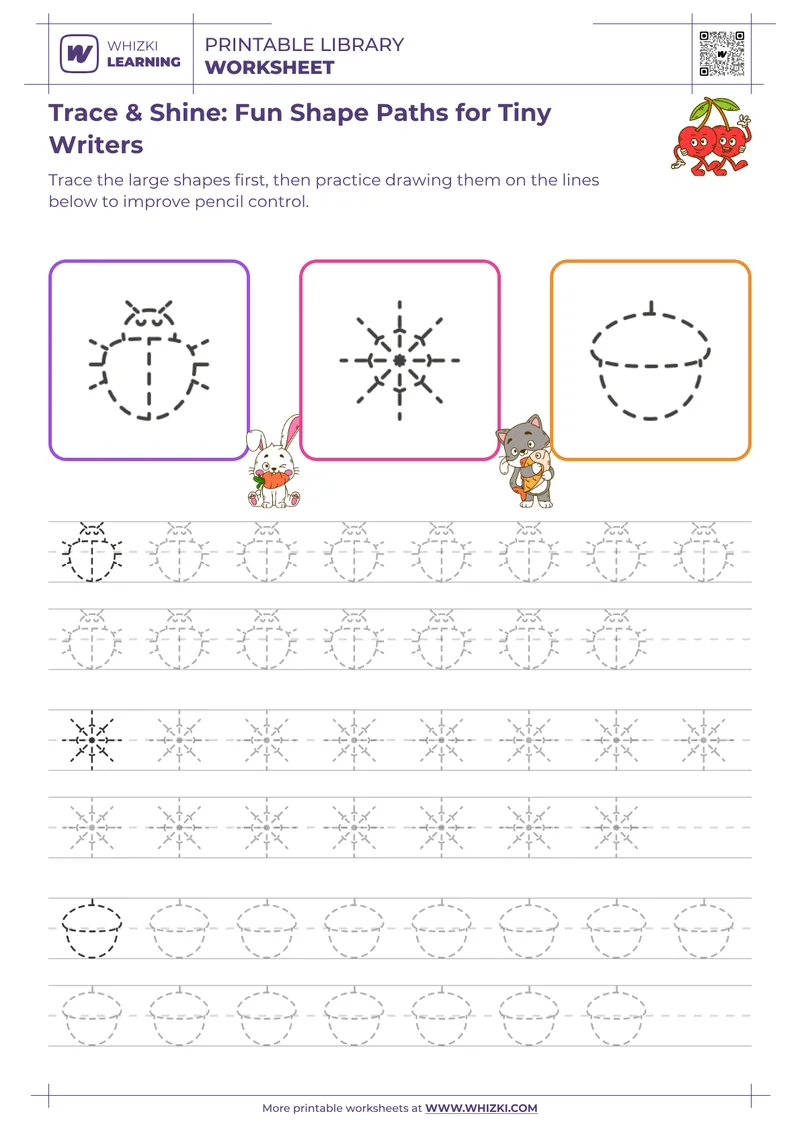 Trace & Shine: Fun Shape Paths for Tiny Writers