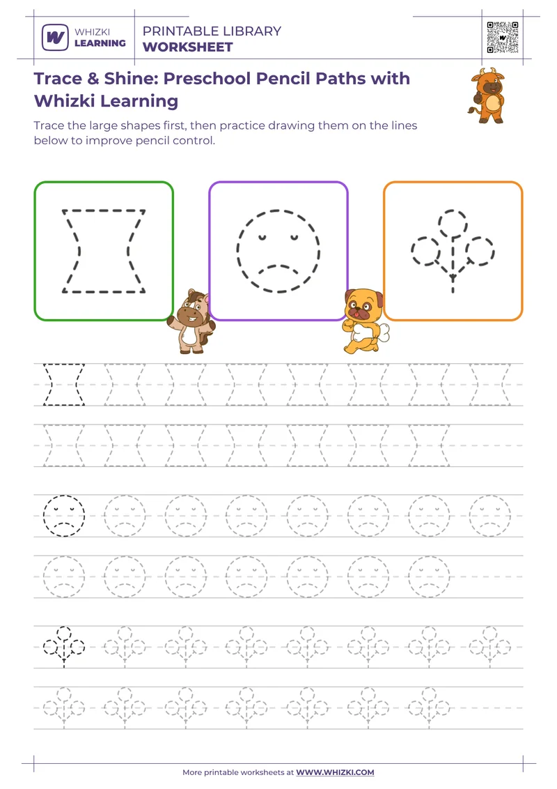 Trace & Shine: Preschool Pencil Paths with Whizki Learning