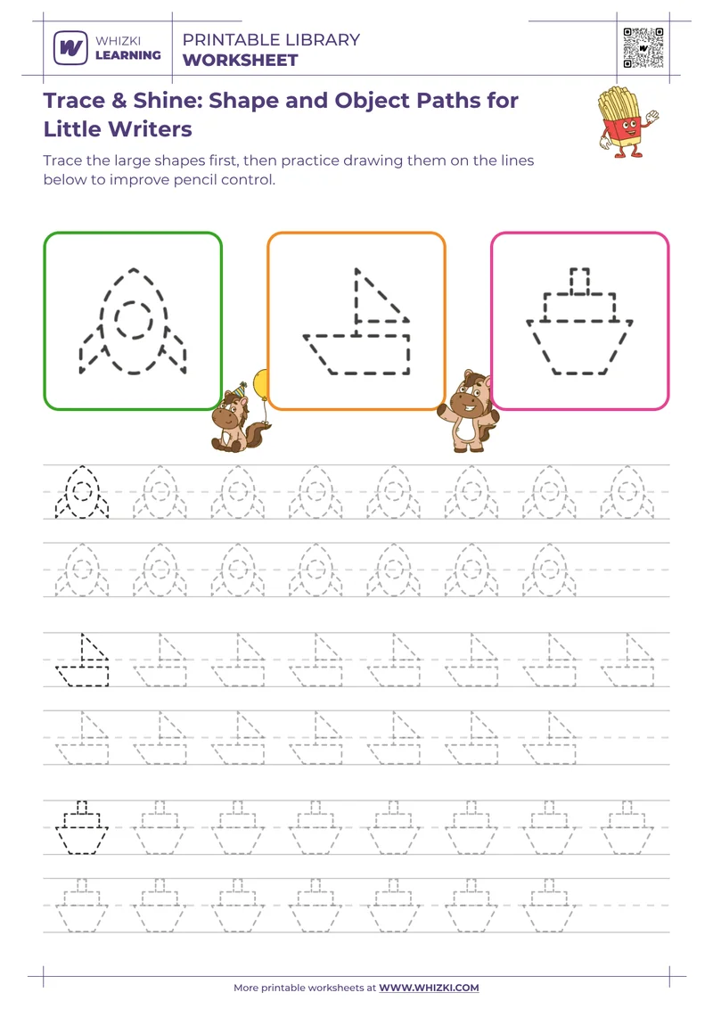Trace & Shine: Shape and Object Paths for Little Writers