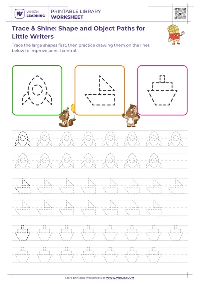 Trace & Shine: Shape and Object Paths for Little Writers