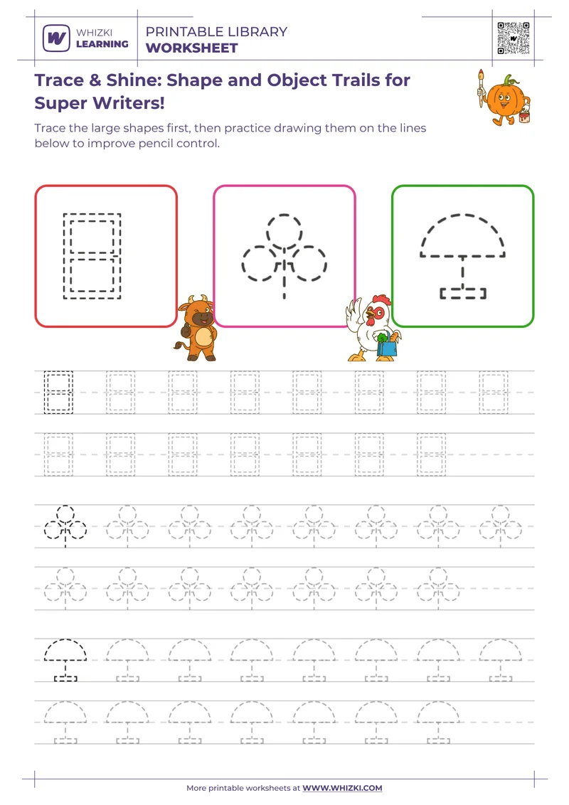 Trace & Shine: Shape and Object Trails for Super Writers!