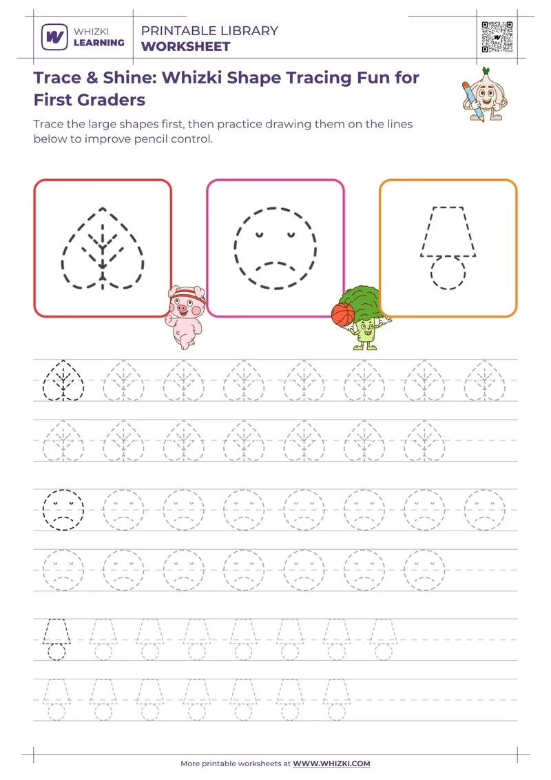 Trace & Shine: Whizki Shape Tracing Fun for First Graders