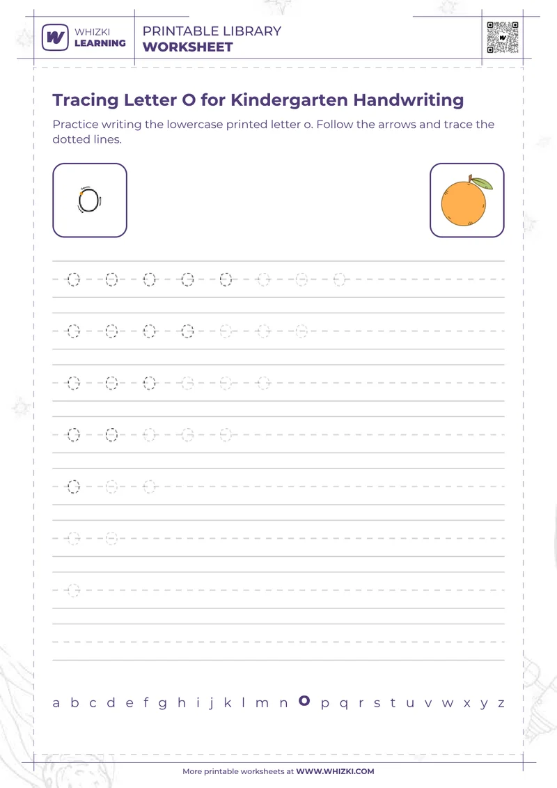 Tracing Letter O for Kindergarten Handwriting