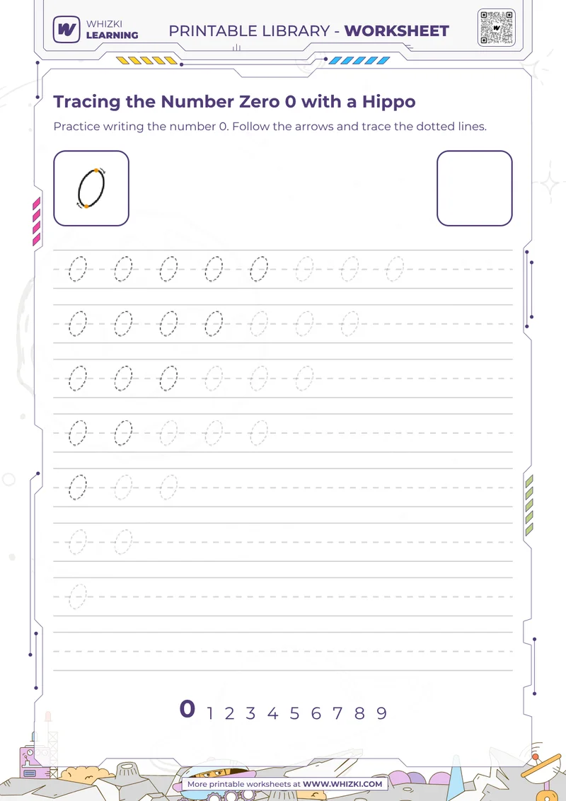 Tracing the Number Zero 0 with a Hippo