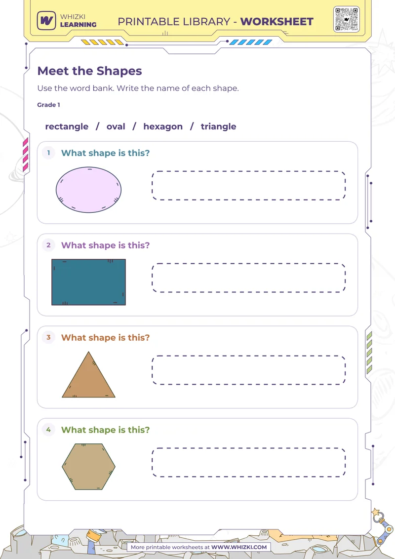 Two-Dimensional Shape Names Worksheet