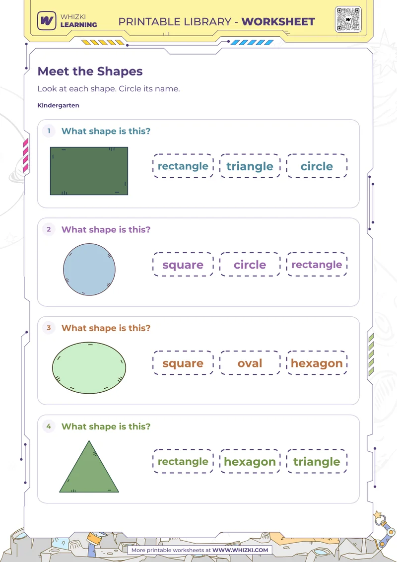 Two-Dimensional Shape Recognition Worksheet