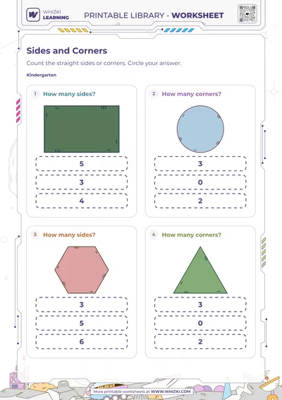 Two-Dimensional Shape Sides and Corners Worksheet