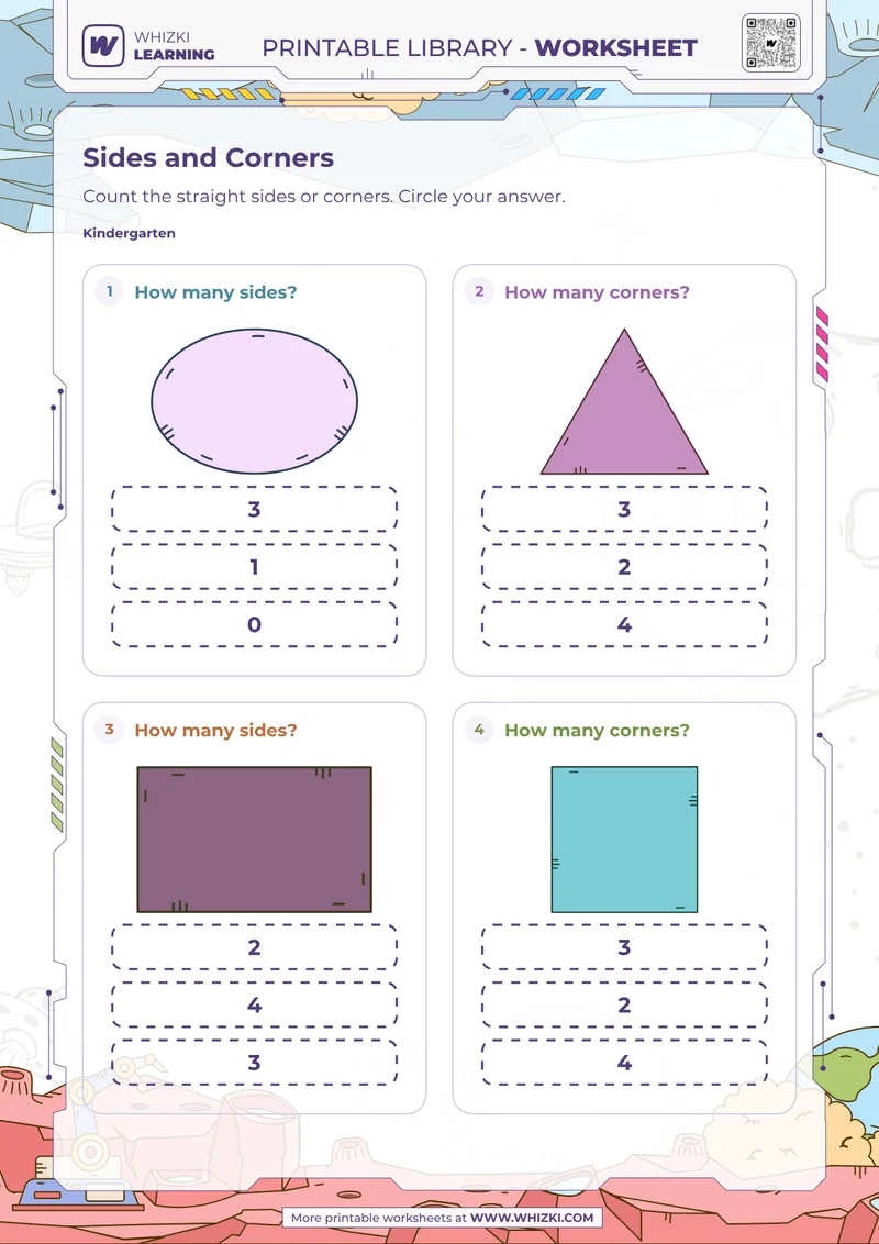 Two-Dimensional Shapes Counting Worksheet