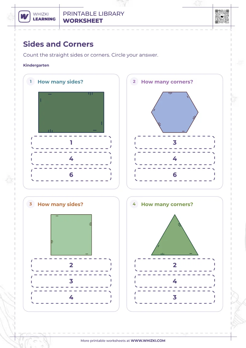 Two-Dimensional Shapes Counting Worksheet