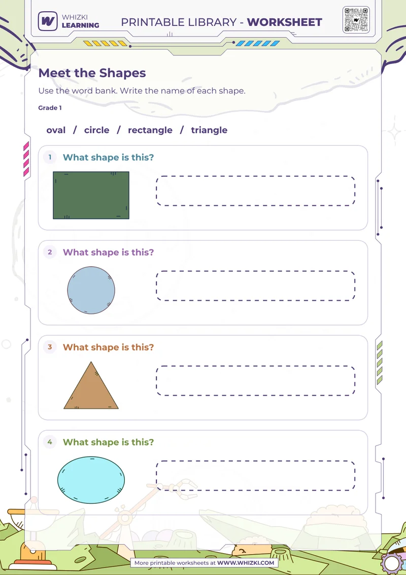 Two-Dimensional Shapes Identification Worksheet