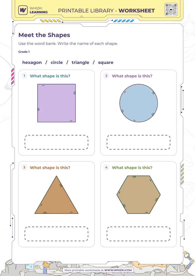 Two-Dimensional Shapes Identification Worksheet